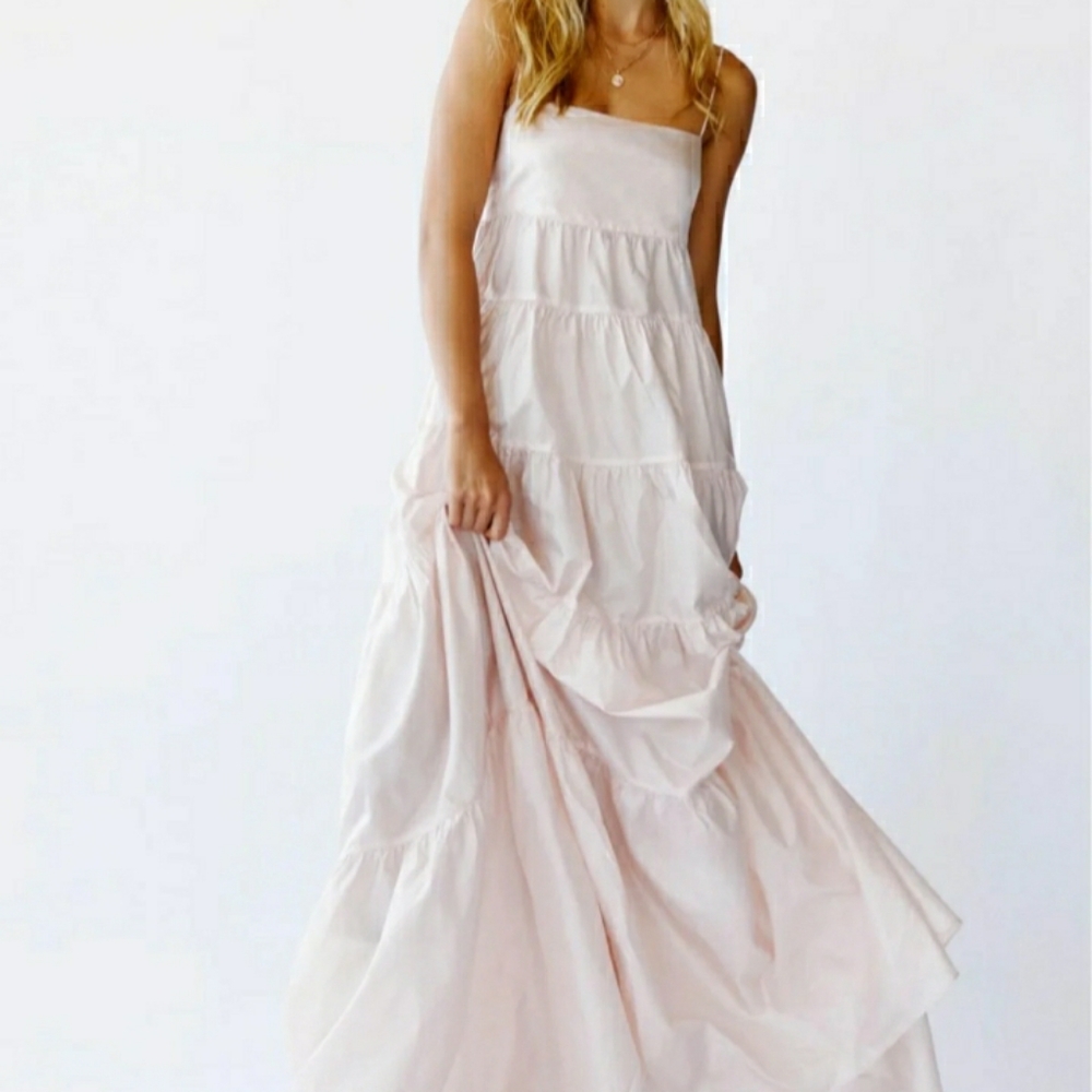 Free People Silk Tiered Maxi Dress